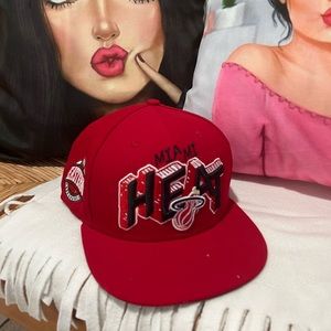 New Era Miami Heat 9Fifty Hardwood Classic SnapBack Hat Cap Adjustable